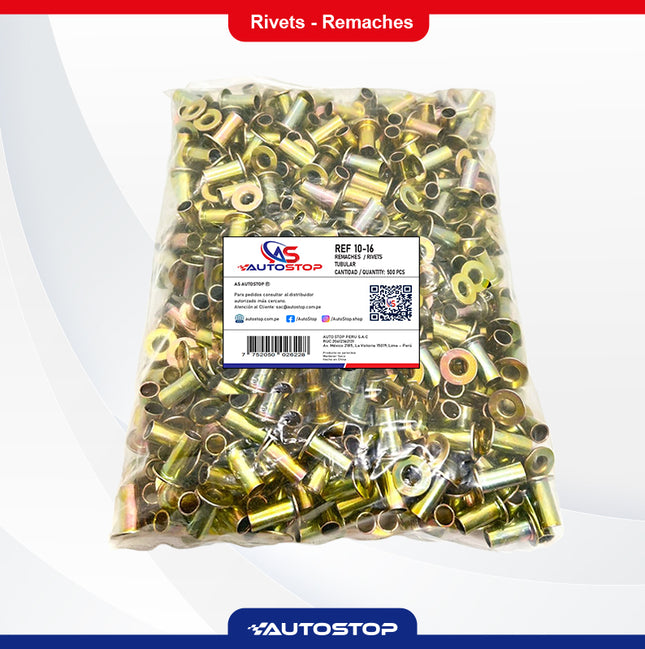 Remache de Fierro 10-16 Tubular