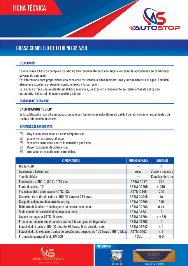 Grasa Complejo de Litio
